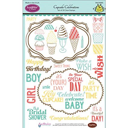 JustRite Cupcake Celebrations Clear Stamps - SW-04945