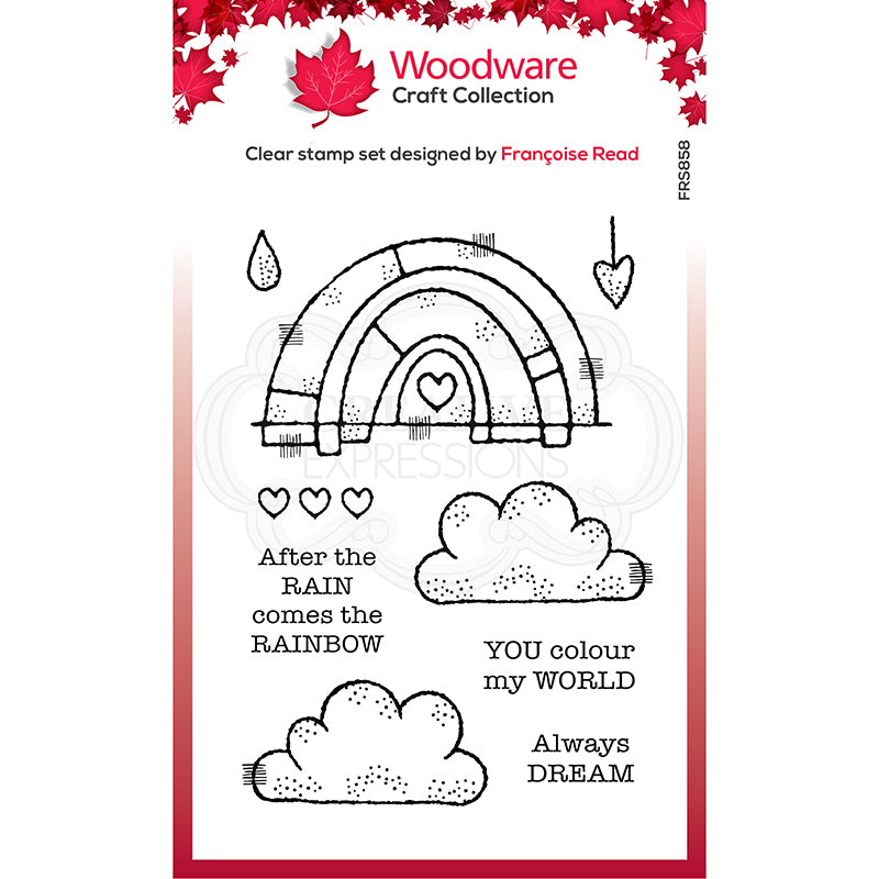 Woodware Clear Single Stamps - Rainbow World - FRS858