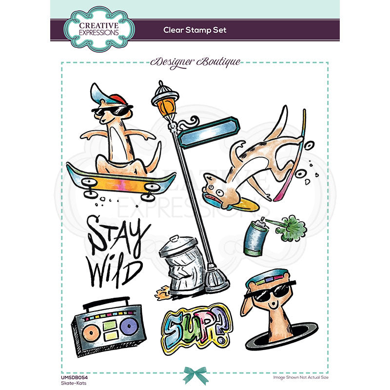 Creative Expressions Stamp - Designer Boutique Collection - Skate-Kats
