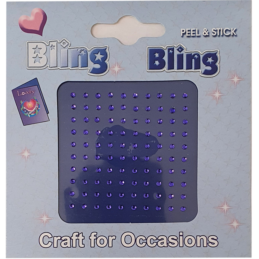 Bling Bling - Self Adhesive Gem Stones - 2mm - Purple