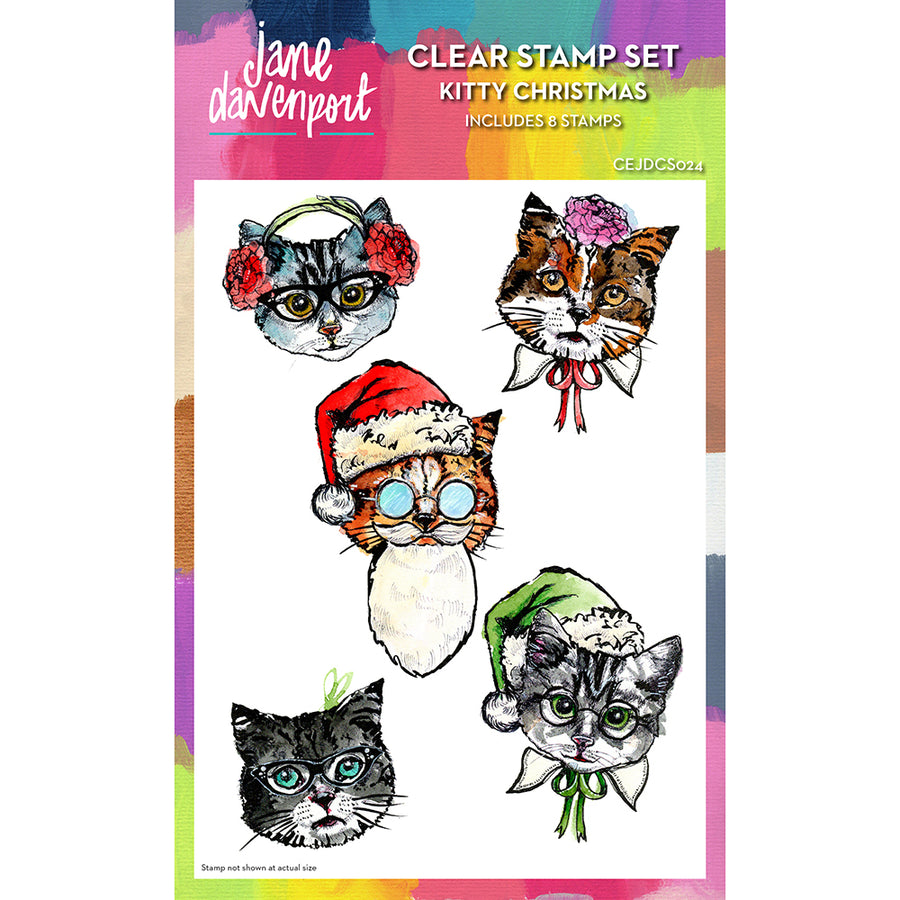 Jane Davenport Clear Stamp Set - Kitty Christmas