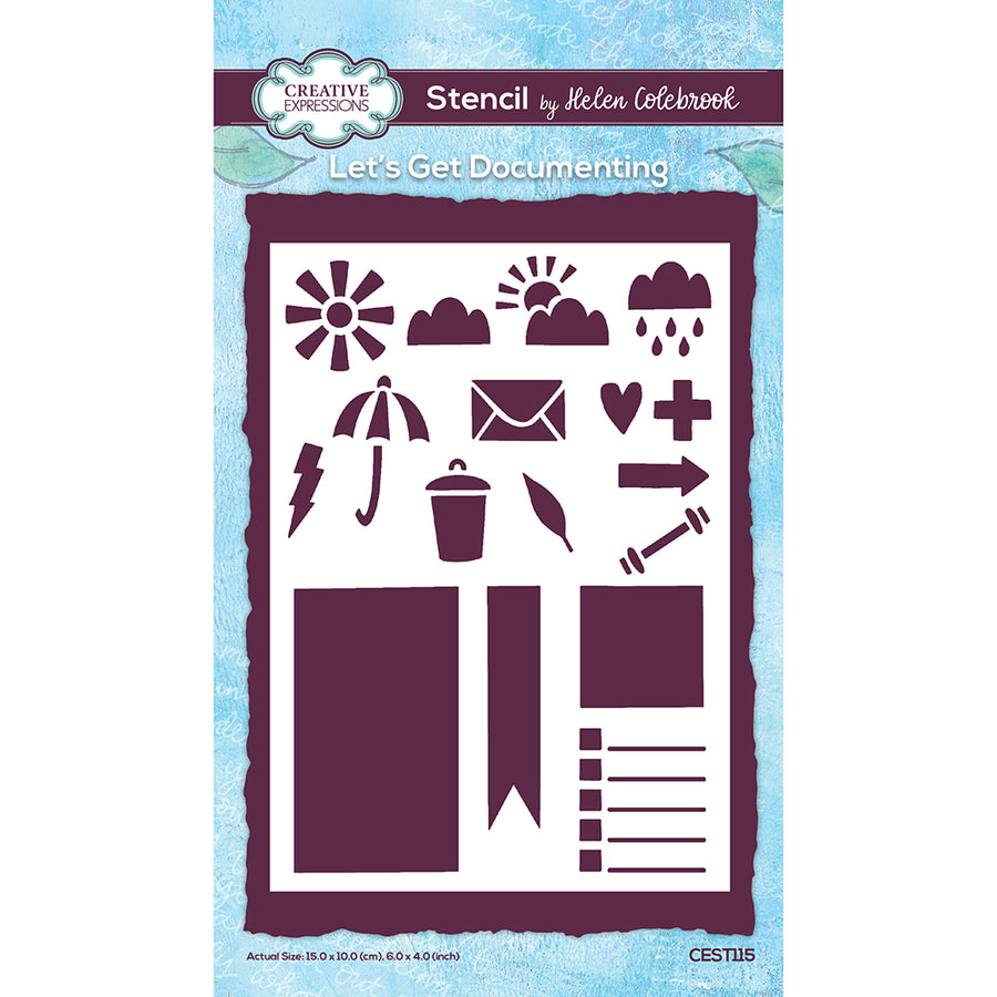 Helen Colebrook Stencils by Creative Expressions - Let's Get Documenting - CEST115