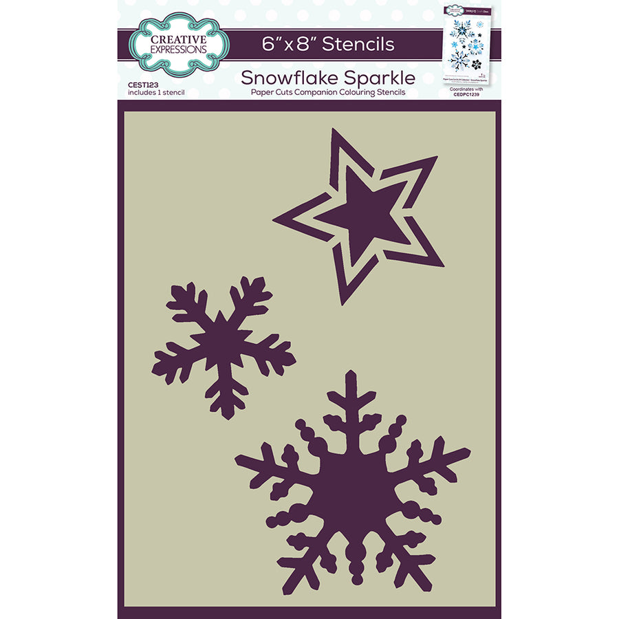 Creative Expressions Colouring Stencil - Snowflake Sparkle - CEST123
