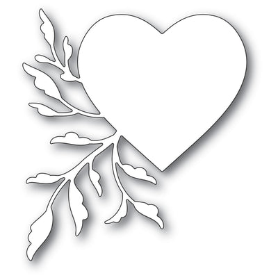 Poppystamps Die - Leaf Flourish Heart - 2458