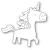 Poppystamps Die - Whittle Happy Unicorn - 2465