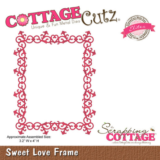 Cottage Cutz Die - Sweet Love Frame (Elites) - CCE-098