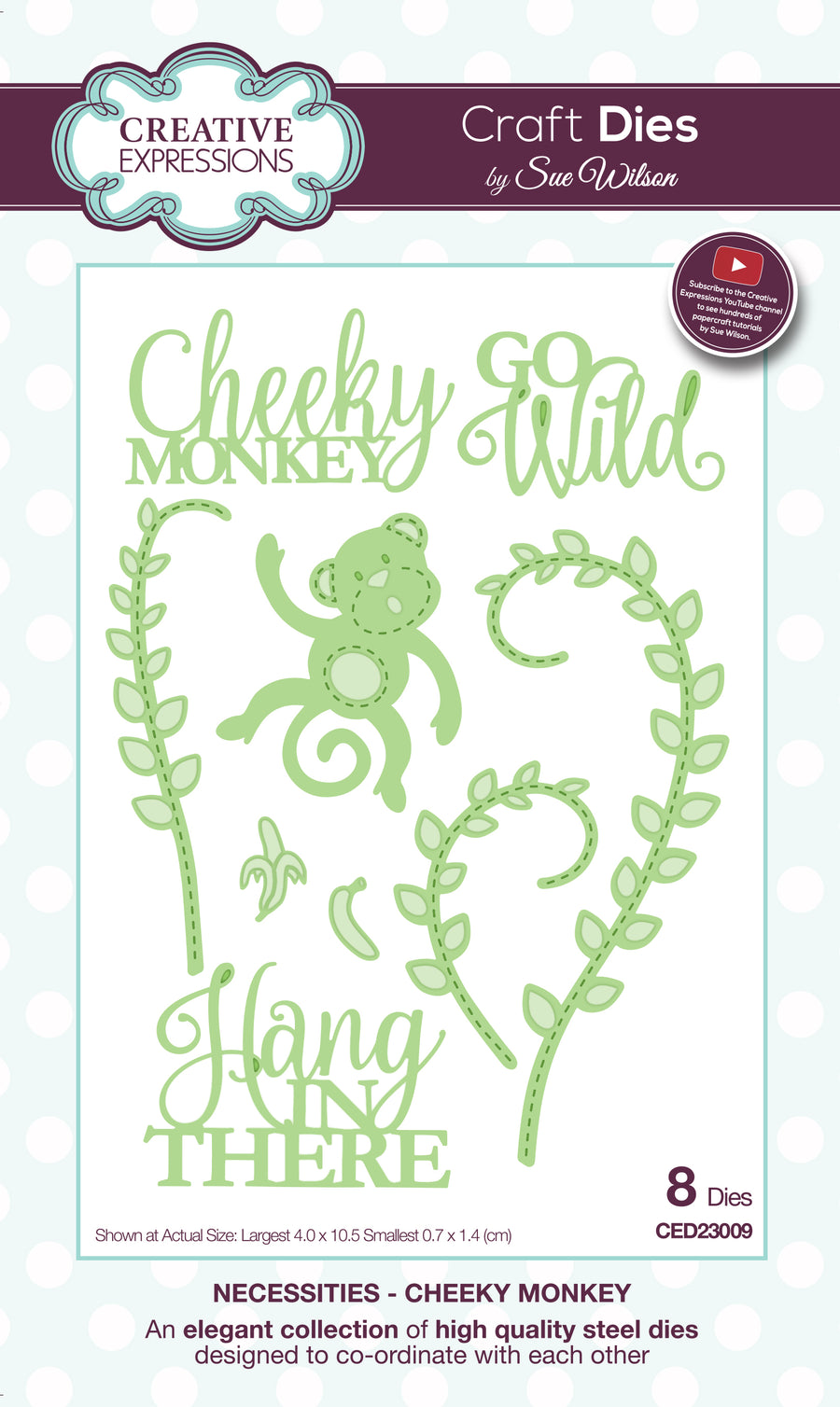 Sue Wilson Craft Dies - Necessities Collection Cheeky Monkey - CED23009