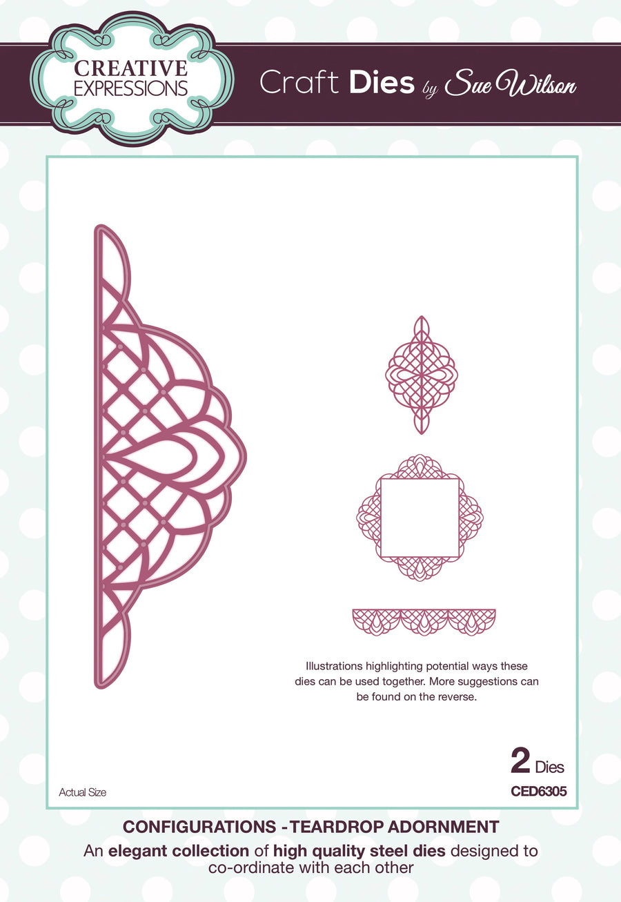 Craft Dies by Sue Wilson - Configurations Collection - Teardrop Adornment (CED6305)