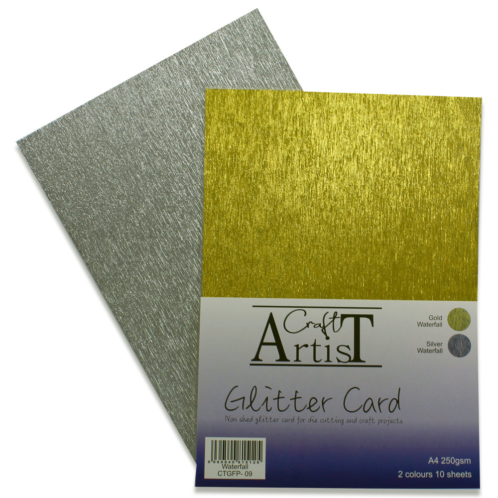 Gold Glitter Cardstock, 250gsm, 4 Sheets