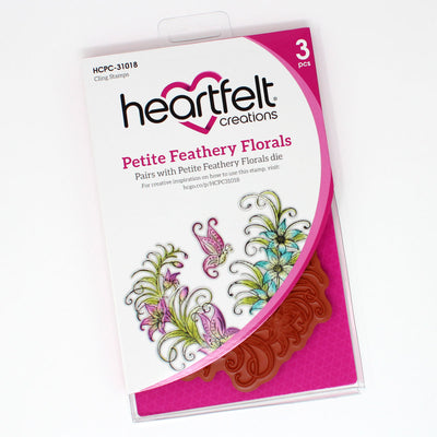 Heartfelt Creations - Petite Feathery Florals Cling Stamp Set - HCPC-31018