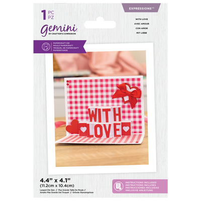 Gemini Die by Crafters Companion - Expressions - Shaped Pop Out - With Love