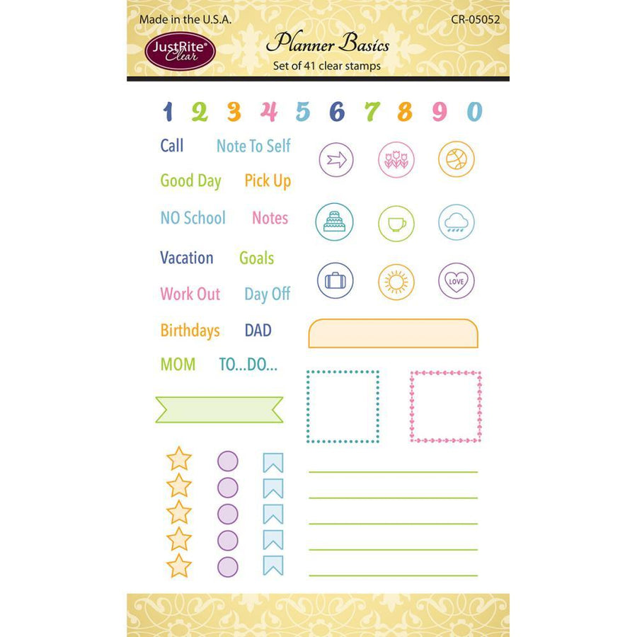 JustRite Cling Stamp - Planner Basics (CR-05052)