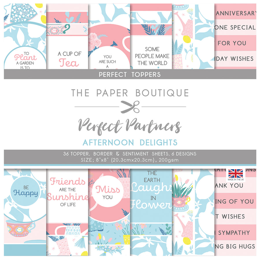 The Paper Boutique - Perfect Partners 8x8 Paper Pad - Afternoon Delights Toppers - PB1580