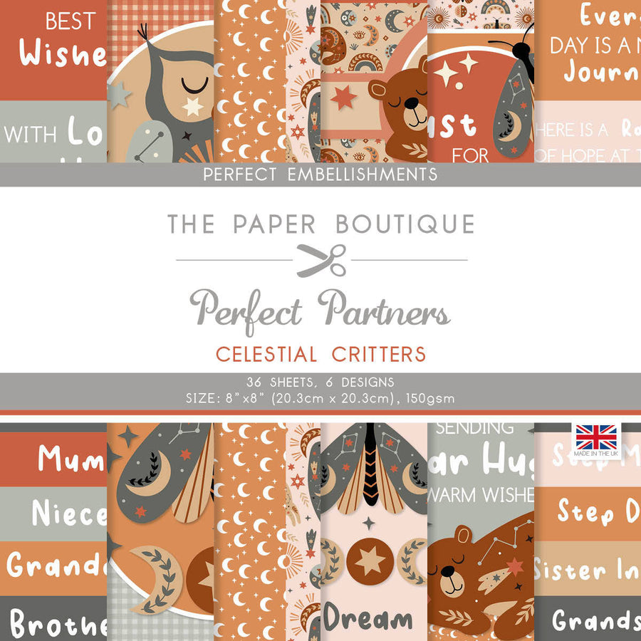 The Paper Boutique Perfect Partners - Celestial Critters - 8" x 8" Embellishments