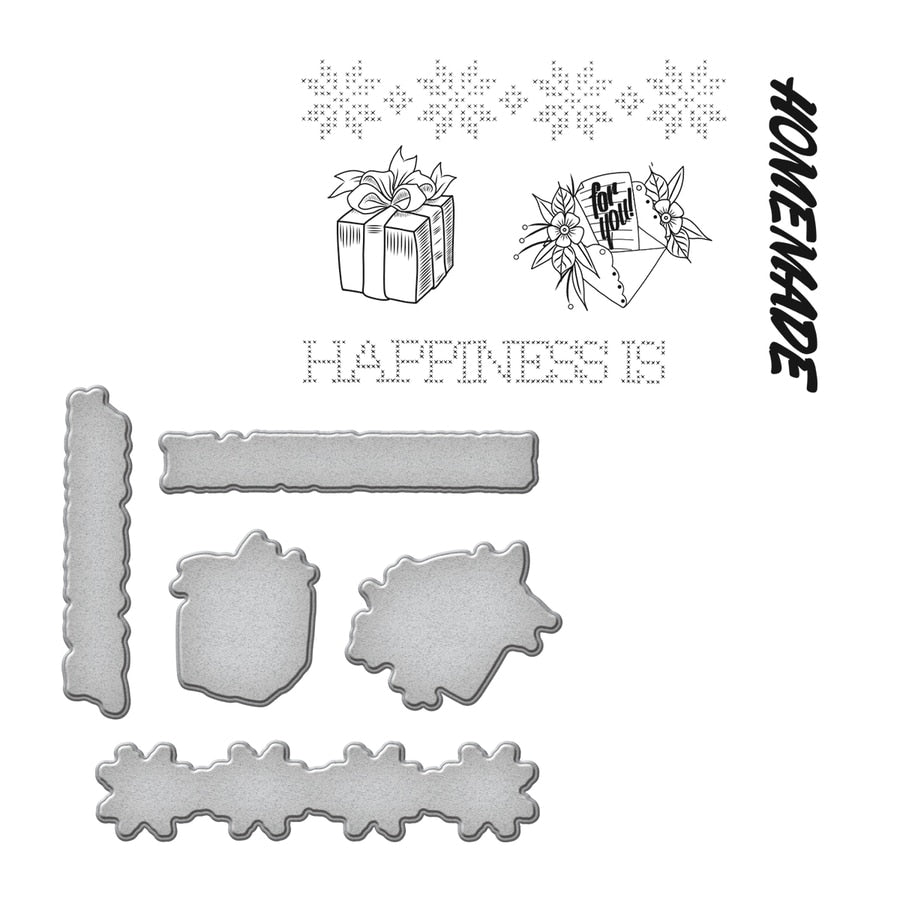 Spellbinders Happiness Handmade by Stephanie Low Stamp and Die Set