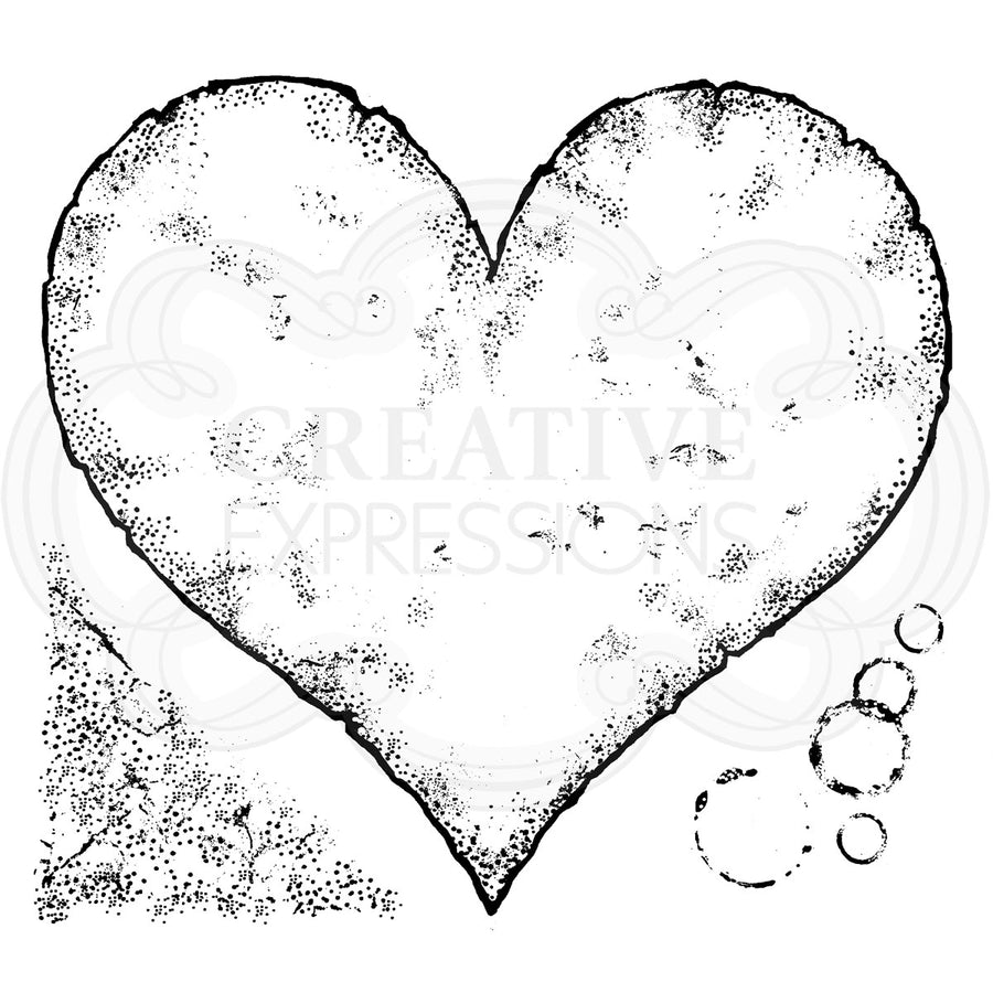 Woodware Clear Singles Torn Paper Heart - FRS072