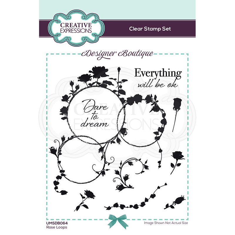 Creative Expressions Stamp - Designer Boutique Collection - Rose Loops
