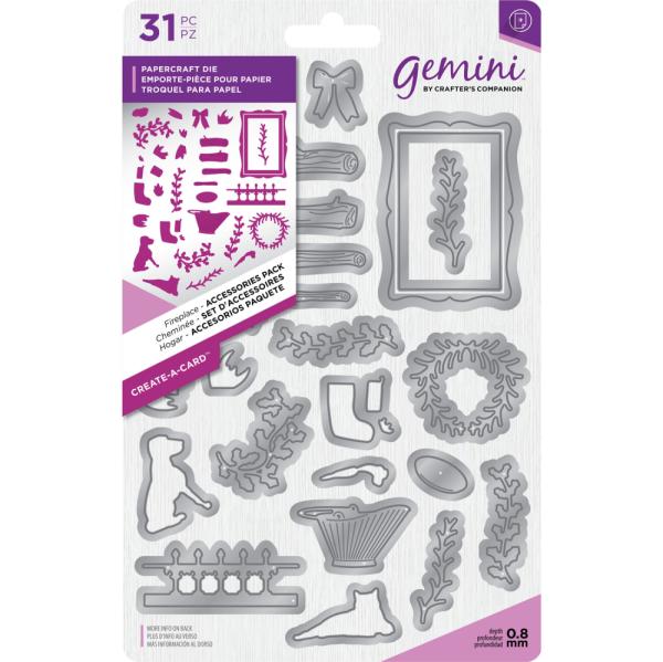 Gemini Die by Crafters Companion - Create-a-Card - Fireplace - Accessories Pack