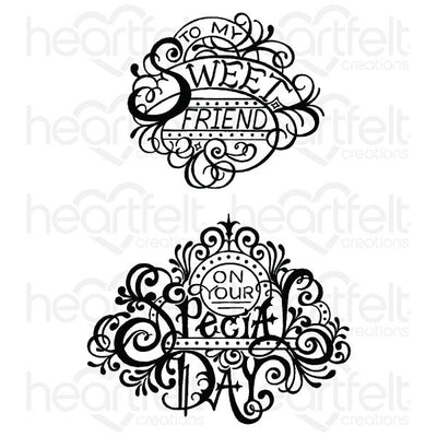 Heartfelt Creations - Special Sentiments - Fancy Special Day Cling Stamp Set -  HCPC-3935