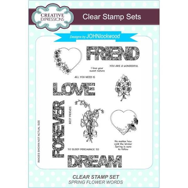 John Lockwood Stamps - Spring Flower Words Clear Stamp Set
