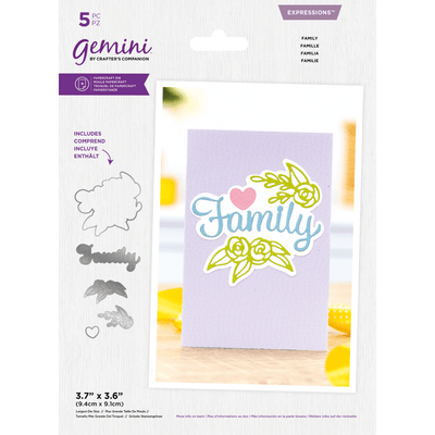 Gemini by Crafters Companion - Metal Die - Expressions - Family